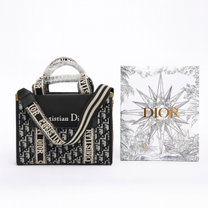 Sac à main Dior Book Tote brodé avec bandoulière ajustable