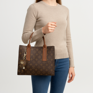 Sac à main de luxe monogrammé avec porte-clés ourson