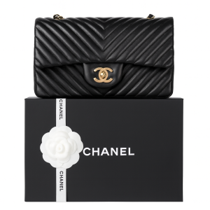 Sac à main Chanel matelassé chevron avec chaîne entrelacée