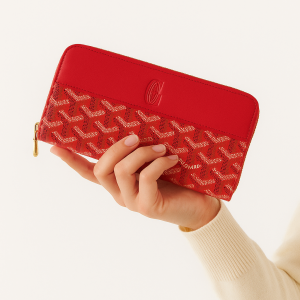 Portefeuille de luxe Goyard motif emblématique