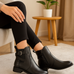 Bottines élégantes à bride décorative et semelle confort