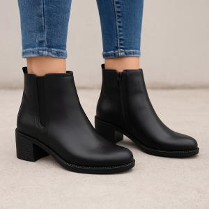 Bottines élégantes à talon carré