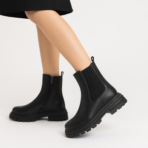 Bottines à semelle crantée et fermeture latérale