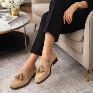 Mocassins à Pampilles en Suédine – Confort Souple & Style Chic